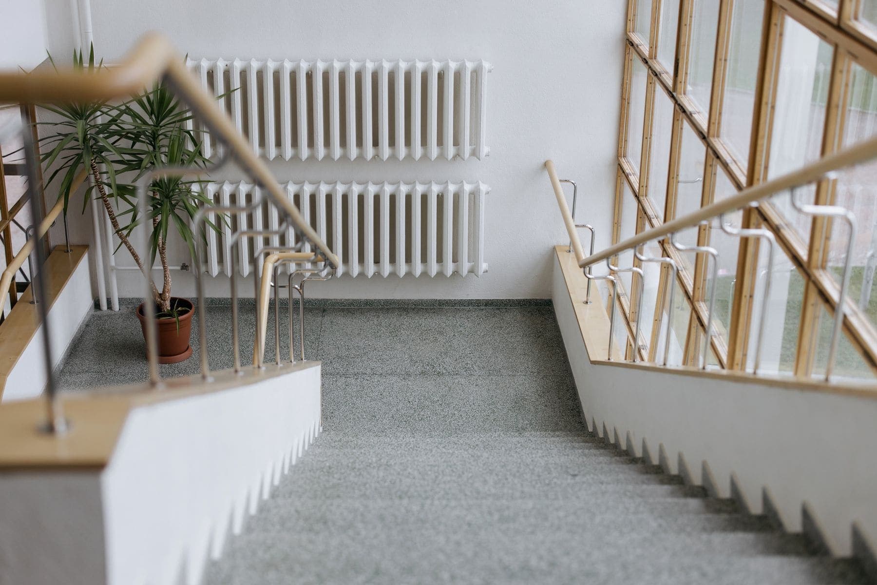 Commercial stairwell with a hard-wearing painted finish